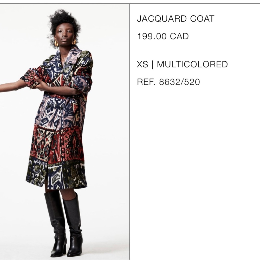 Zara Multicolored Jacquard Trench Coat